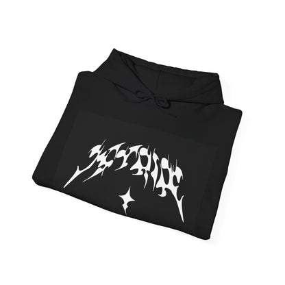 Graphic Hoodie — 'J-Stripe' Gothic Logo Pullover