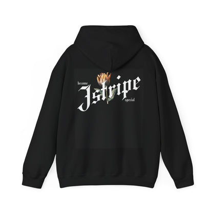 Graphic Hoodie — 'J-Stripe' Gothic Logo Pullover