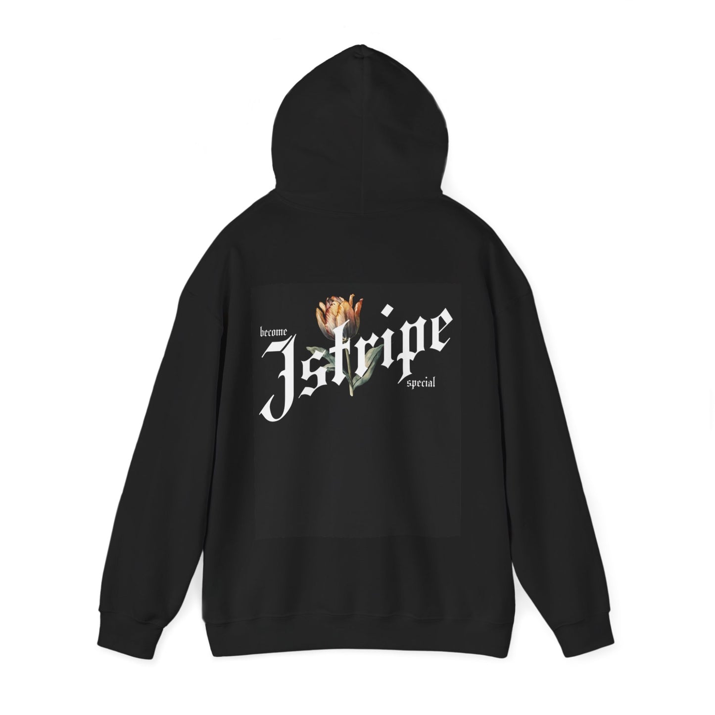 Graphic Hoodie — 'J-Stripe' Gothic Logo Pullover